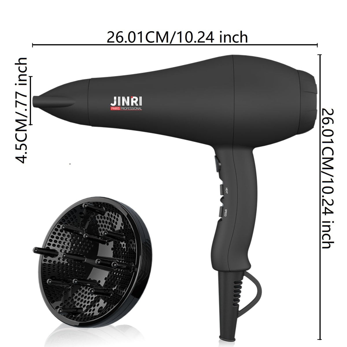 1875W Ionic Hair Dryer with Diffuser and Concentrator S662490