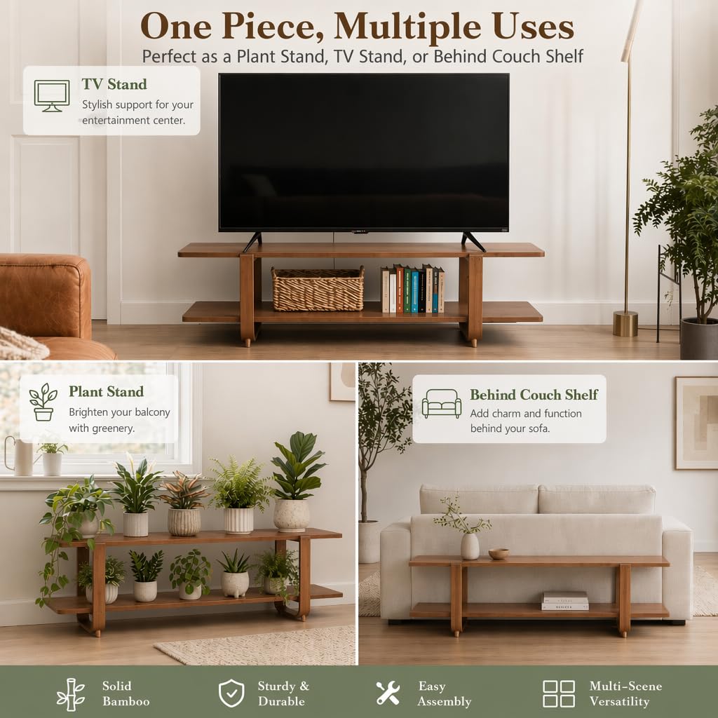 Bamboo TV Stand with Storage up to 65'' K4446