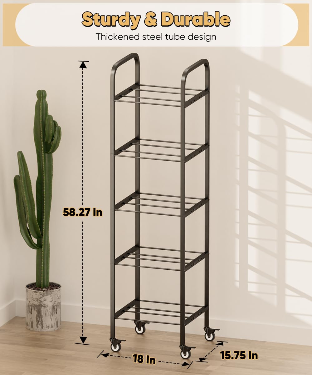 5-Tier 3D Printer Filament Storage Rack with Wheels H757323
