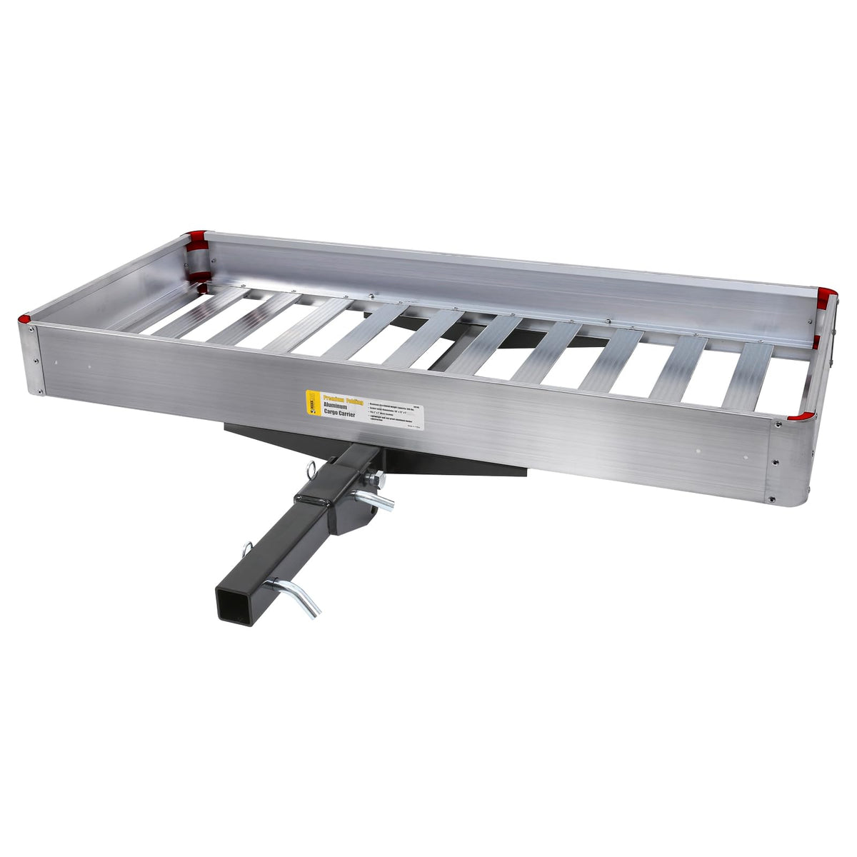 500-lb Capacity 50 inch x 22 inch Folding Aluminum Hitch Mount Cargo Carrier Basket Q44423