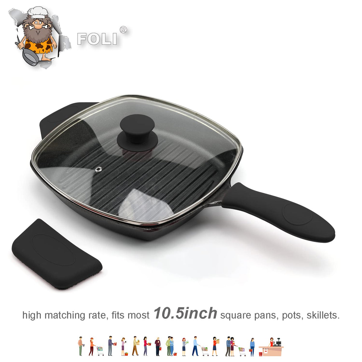 10.5" Vented Square Glass Lid M43905