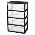 Wide 4 Drawer Plastic Storage Tower Organizer J49882