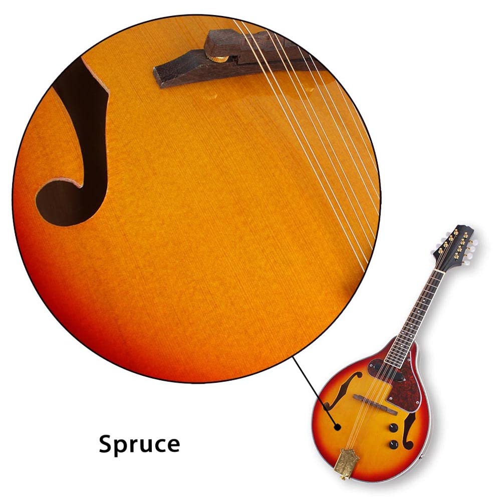 8 Strings Electric Mandolin with Cable and Cleaning Cloth E9268