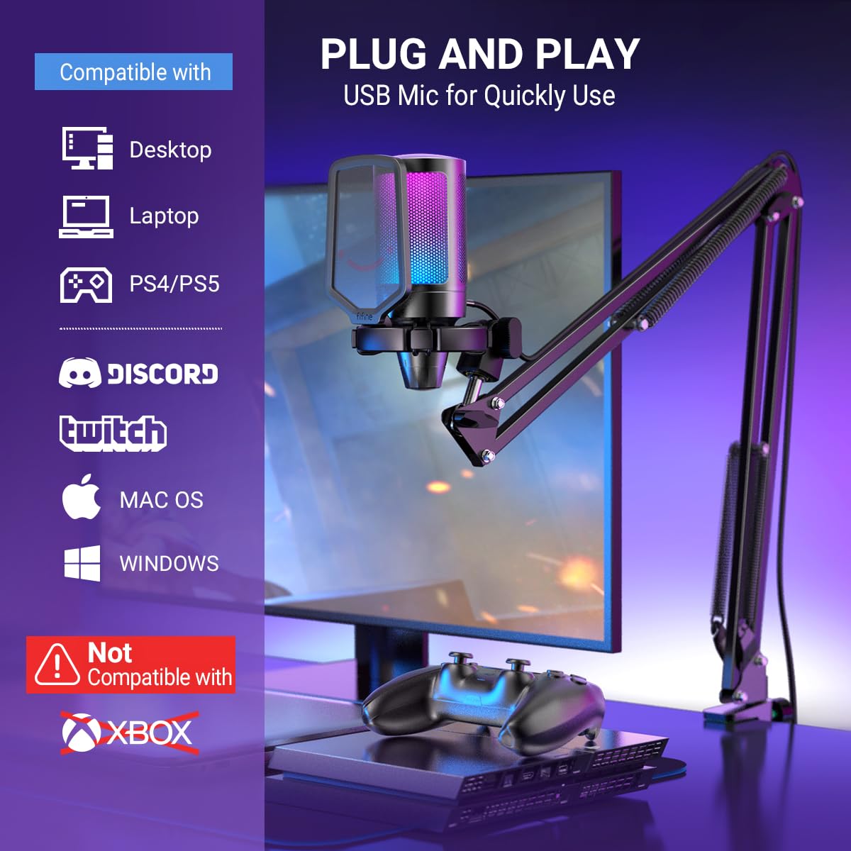 USB Gaming Microphone Kit T3060