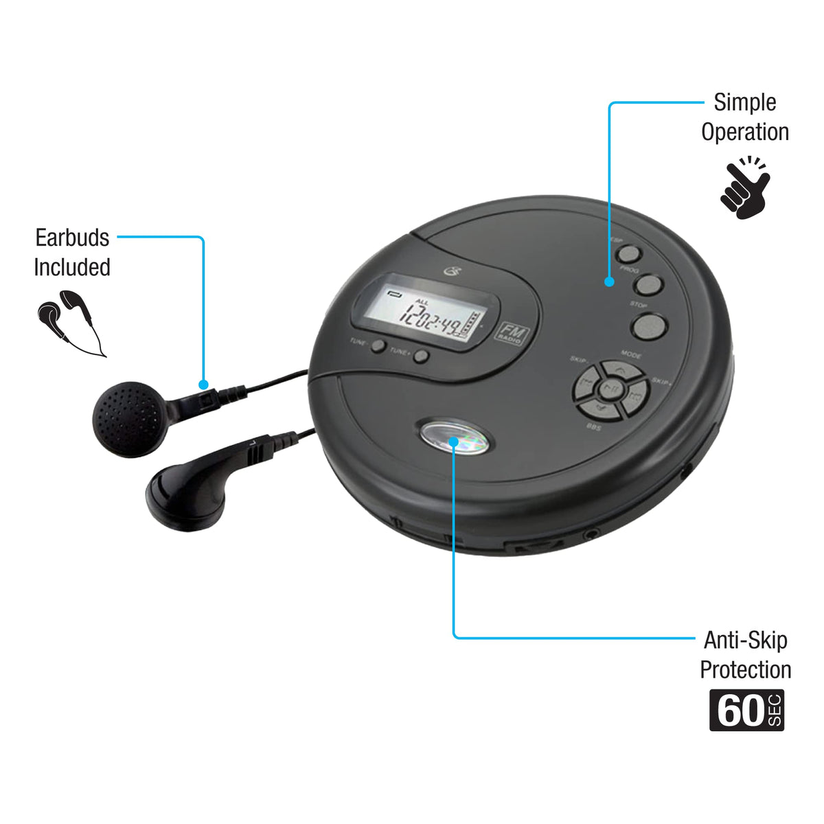 Portable CD Player with FM Radio L37634