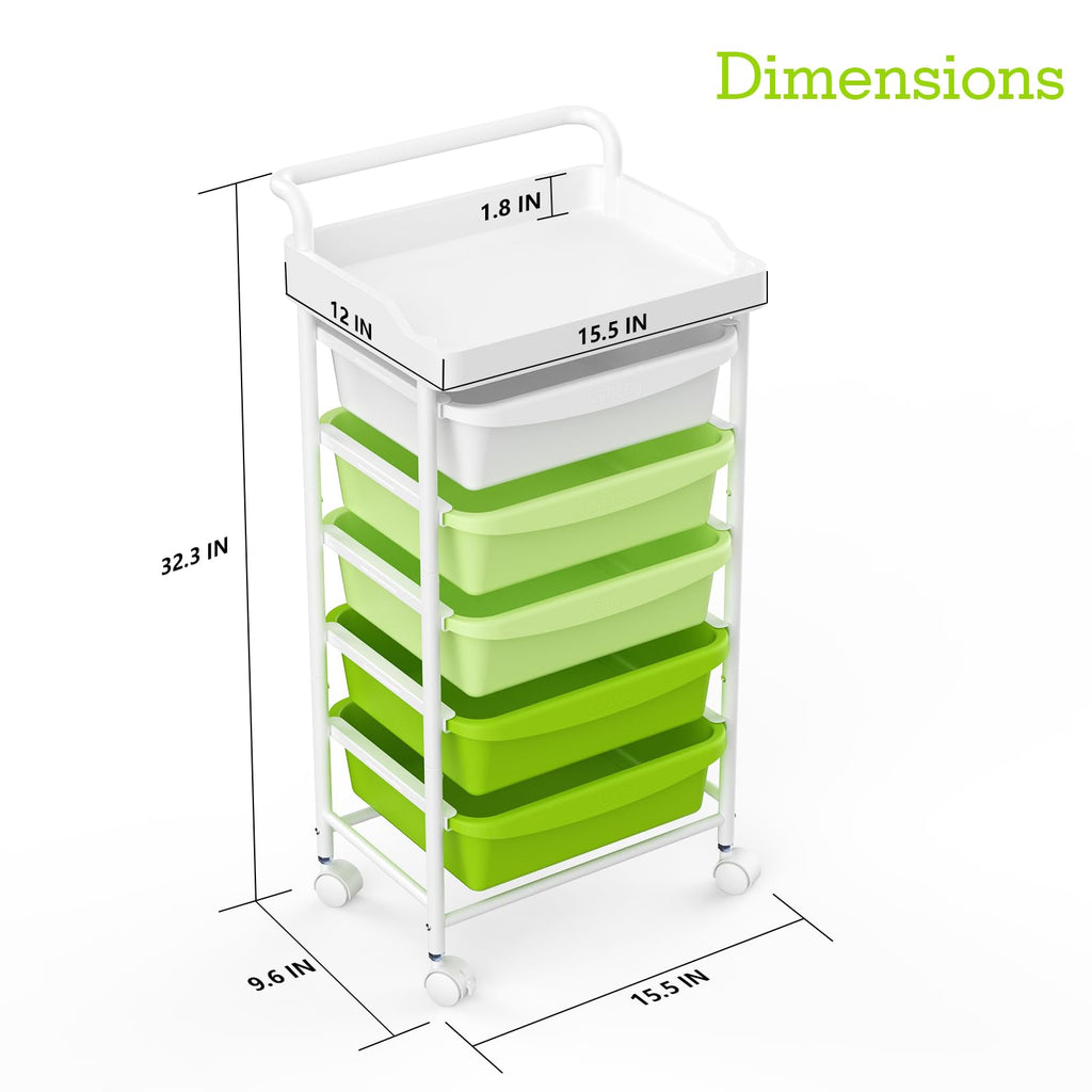 5 Drawers Plastic Rolling Storage Cart with Wheels R887