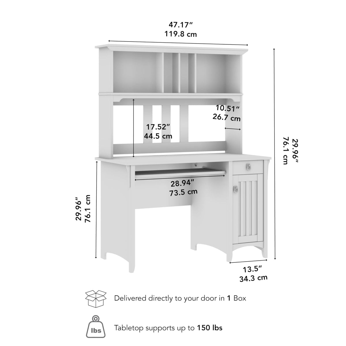 Small Computer Desk with Hutch W569