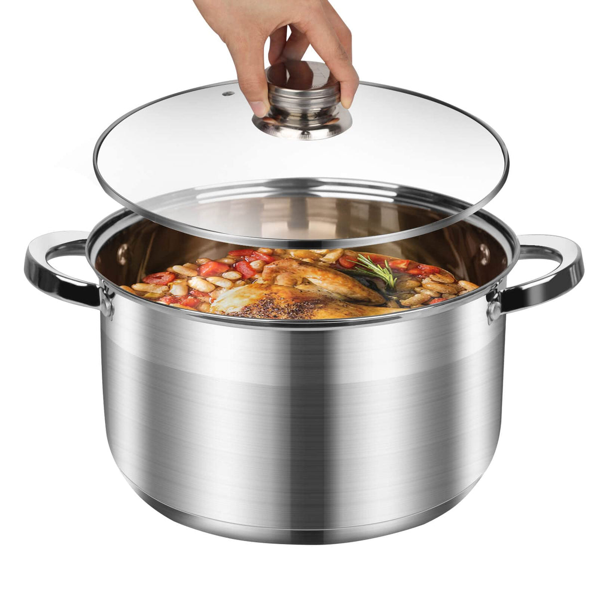 10 Quart Stainless Steel Stock Pot with Lid P80135