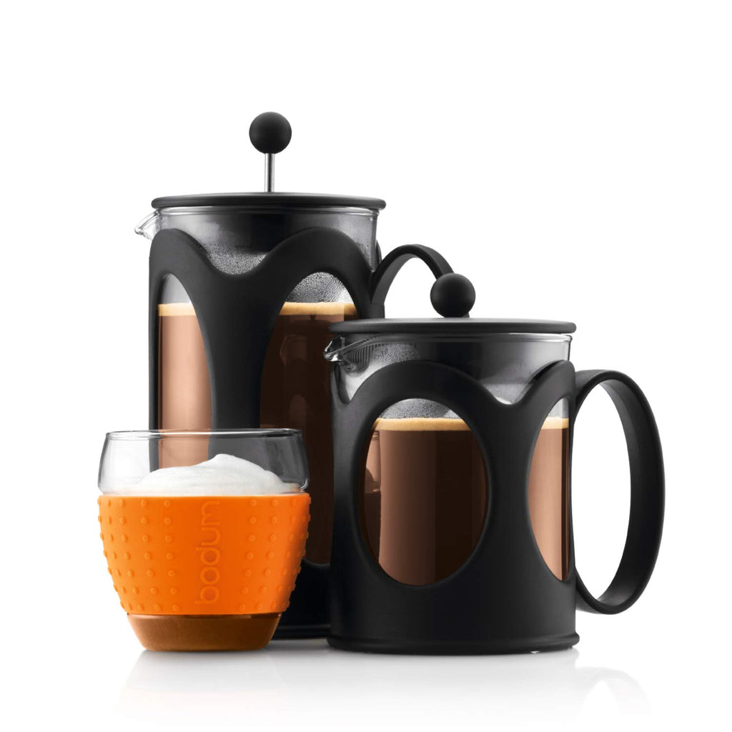 Black 4-Cup Borosilicate Glass French Press Coffee Maker Z79268