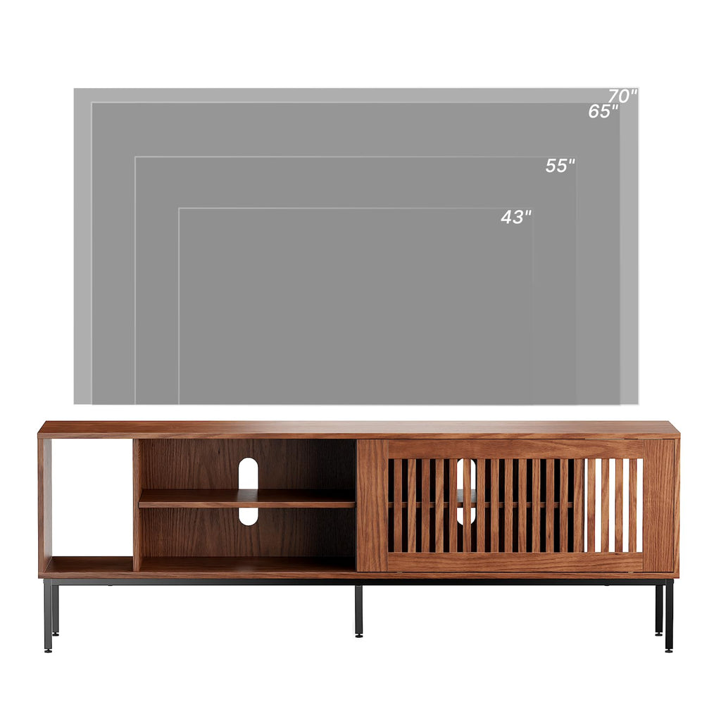 Farmhouse TV Stand for 65-70 Inch TVs with Sliding Barn Door S7387