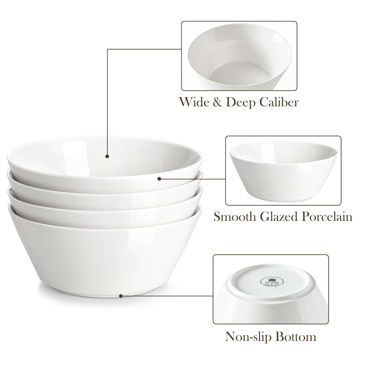 35 OZ Soup Bowls Set of 4 and 24 OZ Cereal Bowls Set of 6 S503915