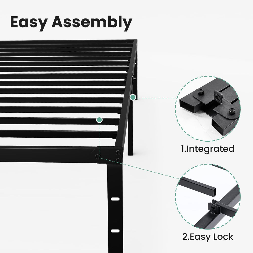 Queen 12 Inch Metal Platform Bed with Storage Y697132