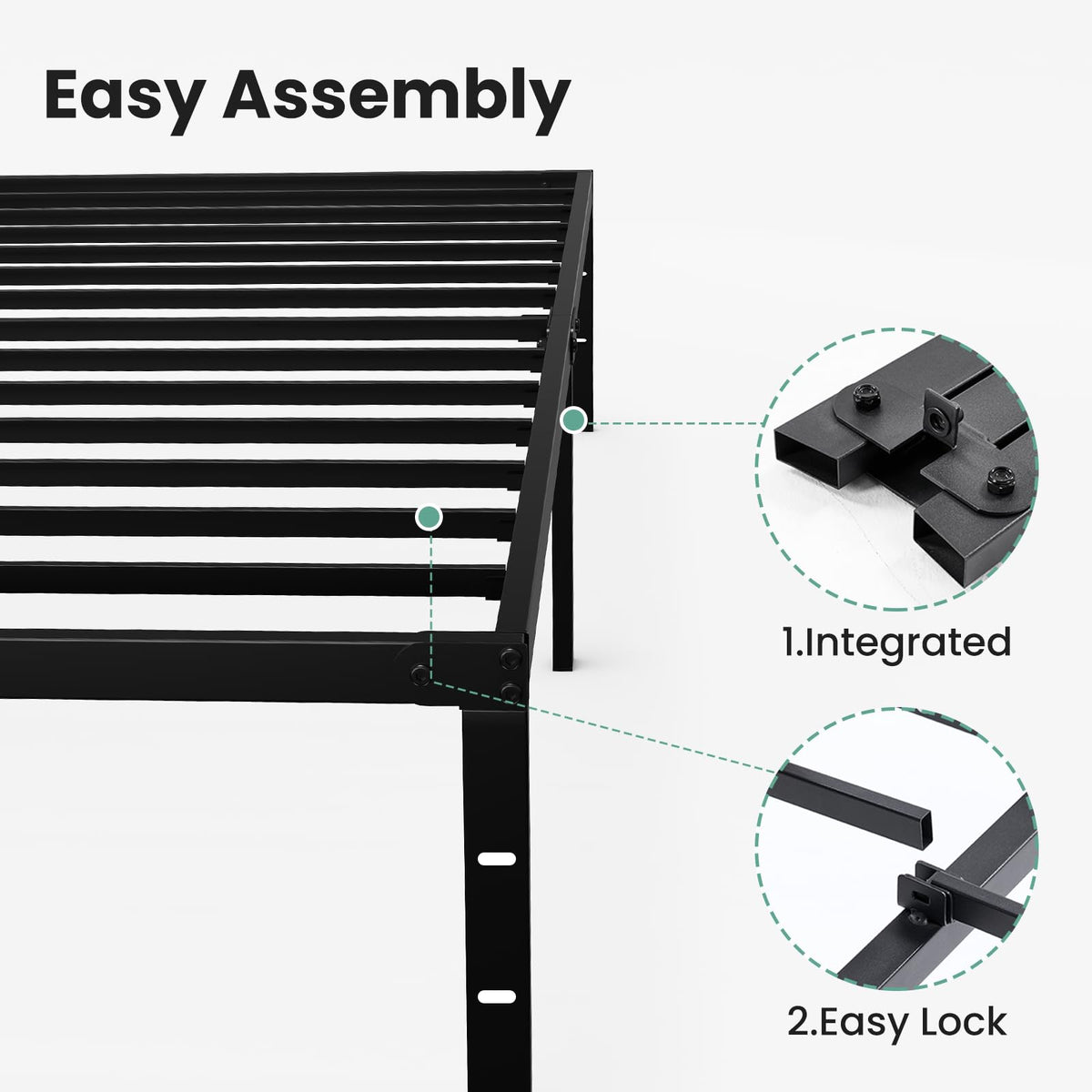 Queen 12 Inch Metal Platform Bed with Storage Y697132