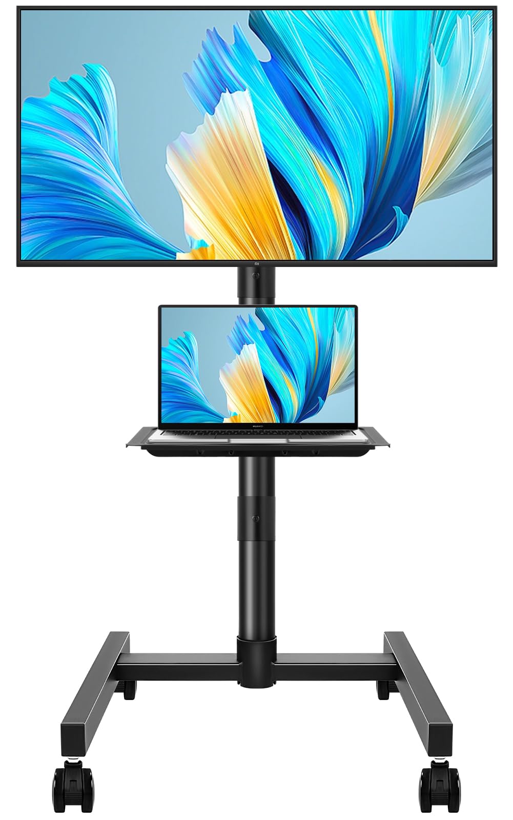 Rolling TV Stand with Wheels for 32-55Inch Screens up to 55lbs Black E93762