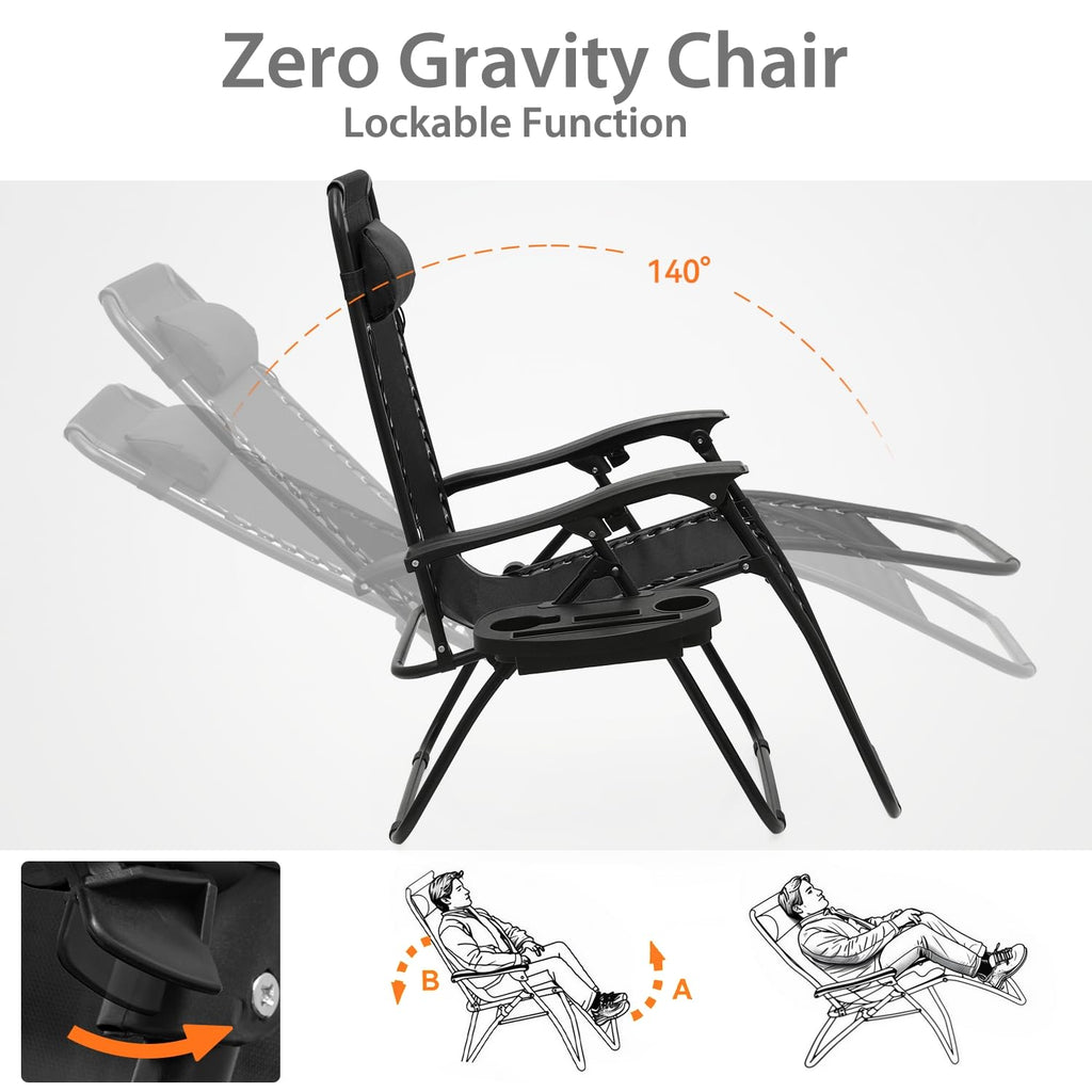 Black Zero Gravity Lounge Chair X3482