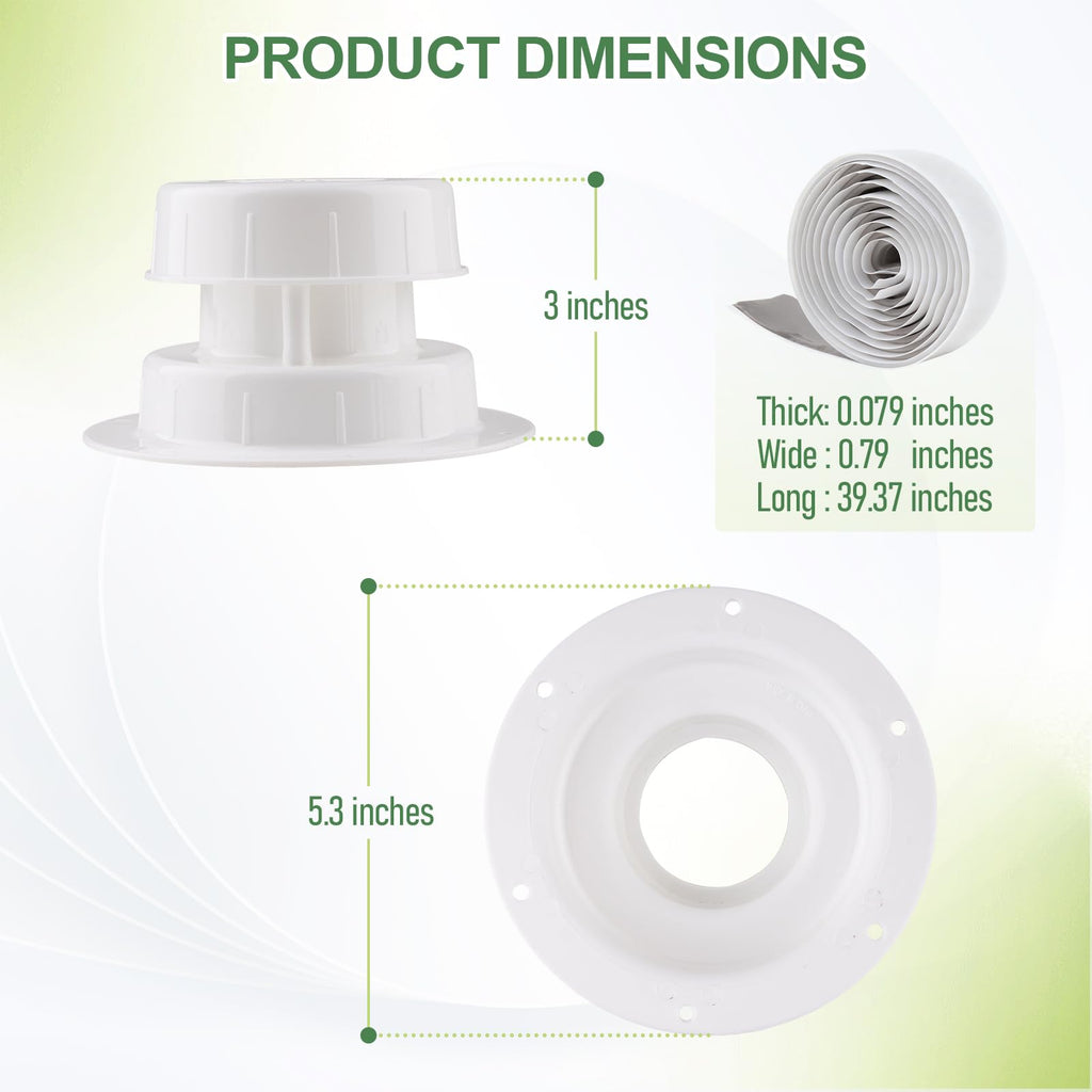 RV Plumbing Vent Covers with Screws, 2 Pack Y598