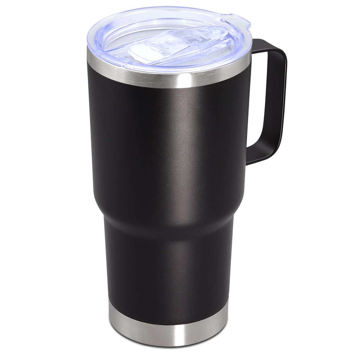 20 oz Black Tumbler with Handle and Lid R74626