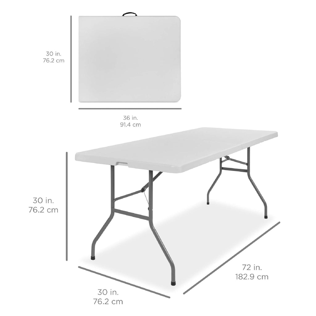 6ft White Plastic Folding Table K87407