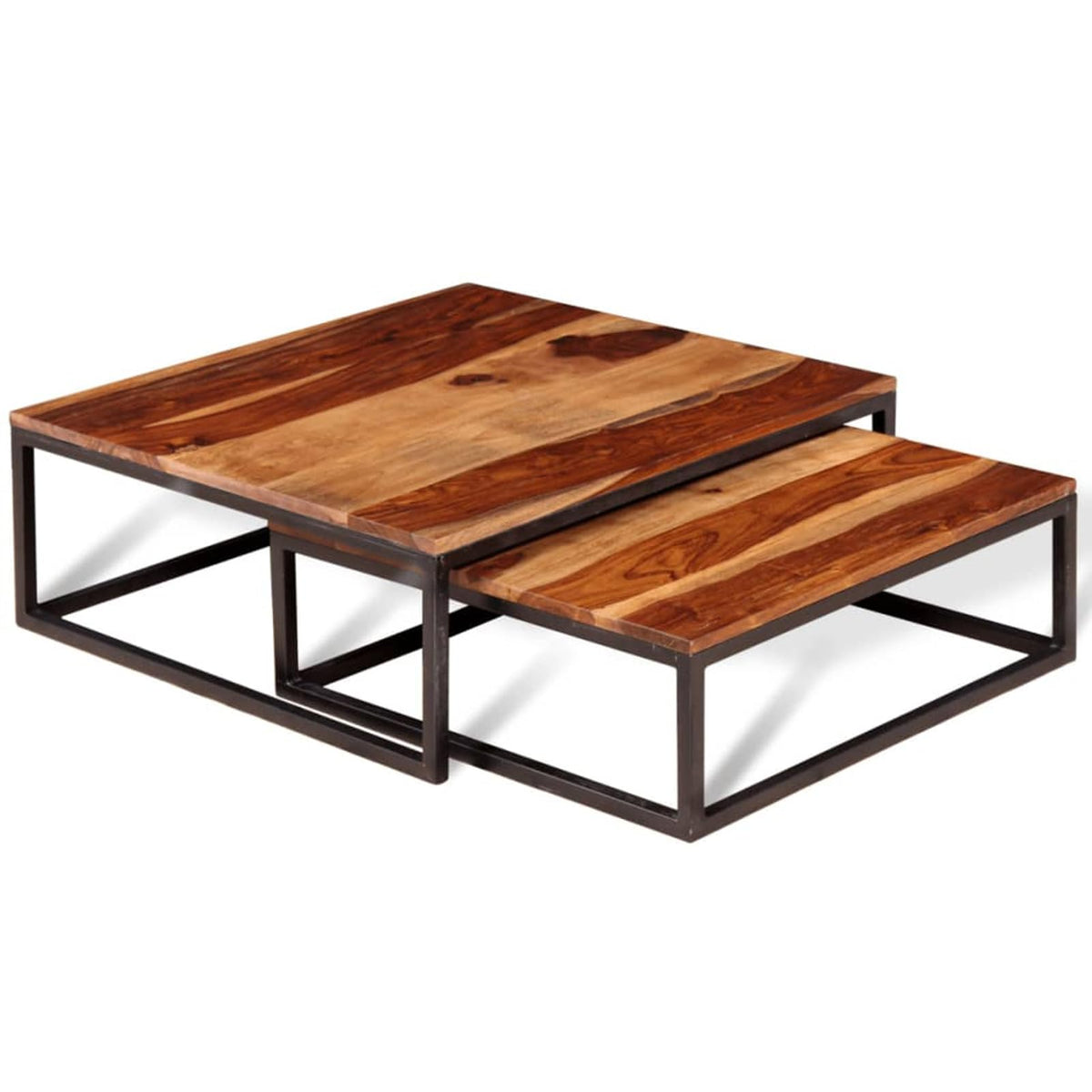 Two Piece Nesting Coffee Table Solid Sheesham Wood W802