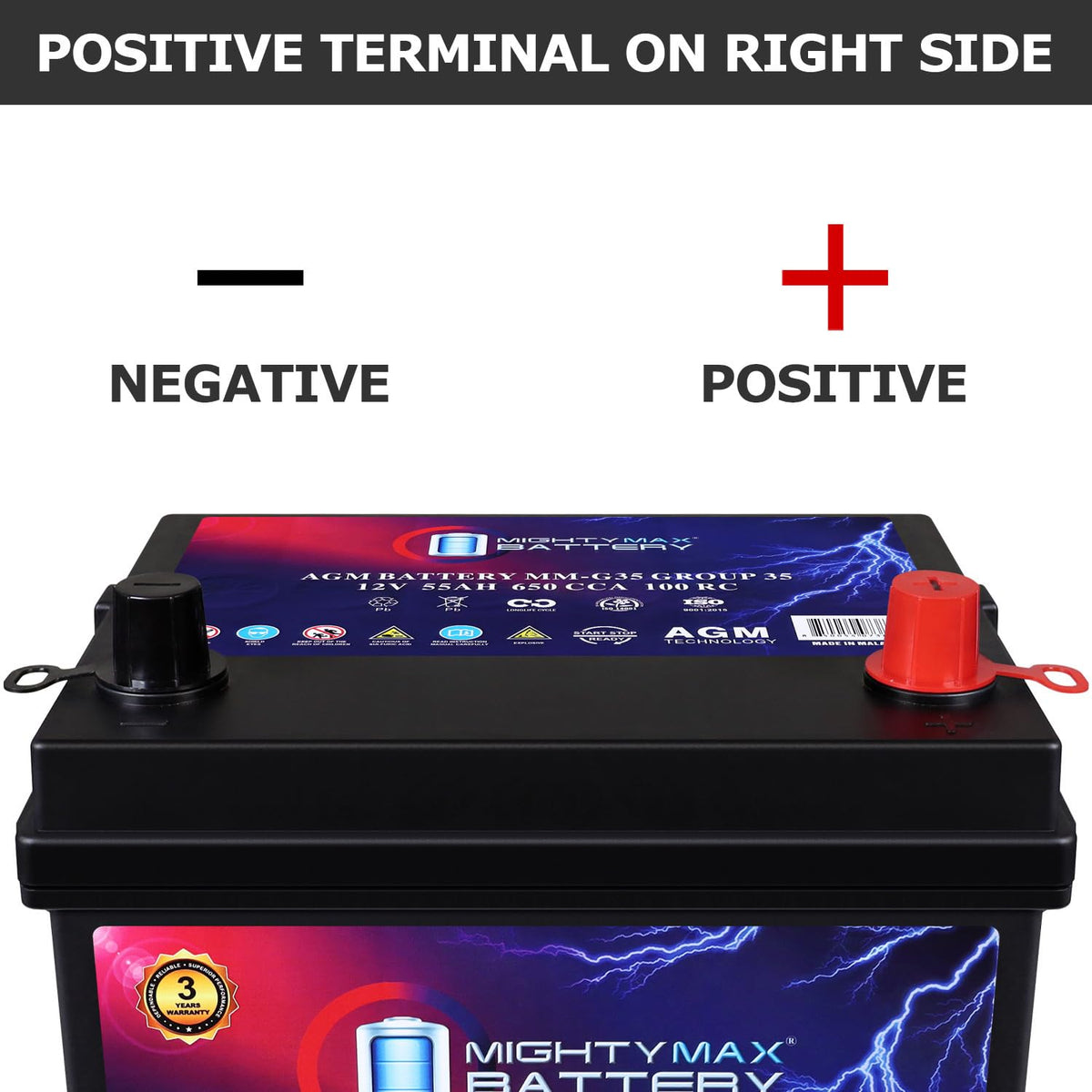 12V 55Ah AGM Replacement Battery Z577