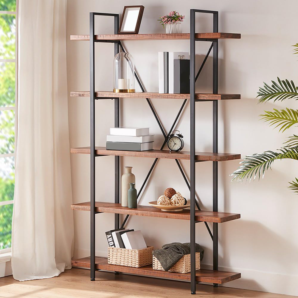 5 Tier Solid Wood Bookshelf R7424