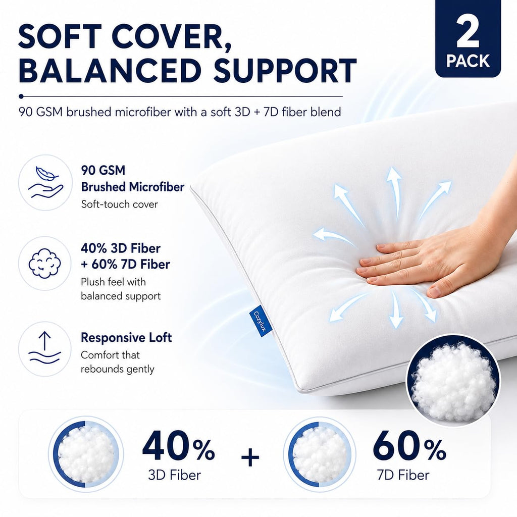 King Size Set of 2 Bed Pillows H712327