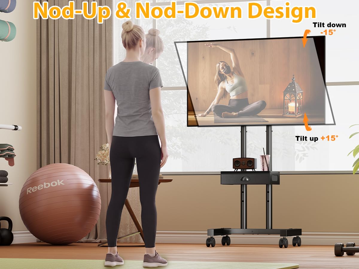 Rolling TV Stand with Drawer for 32-75 Inch TVs U324816