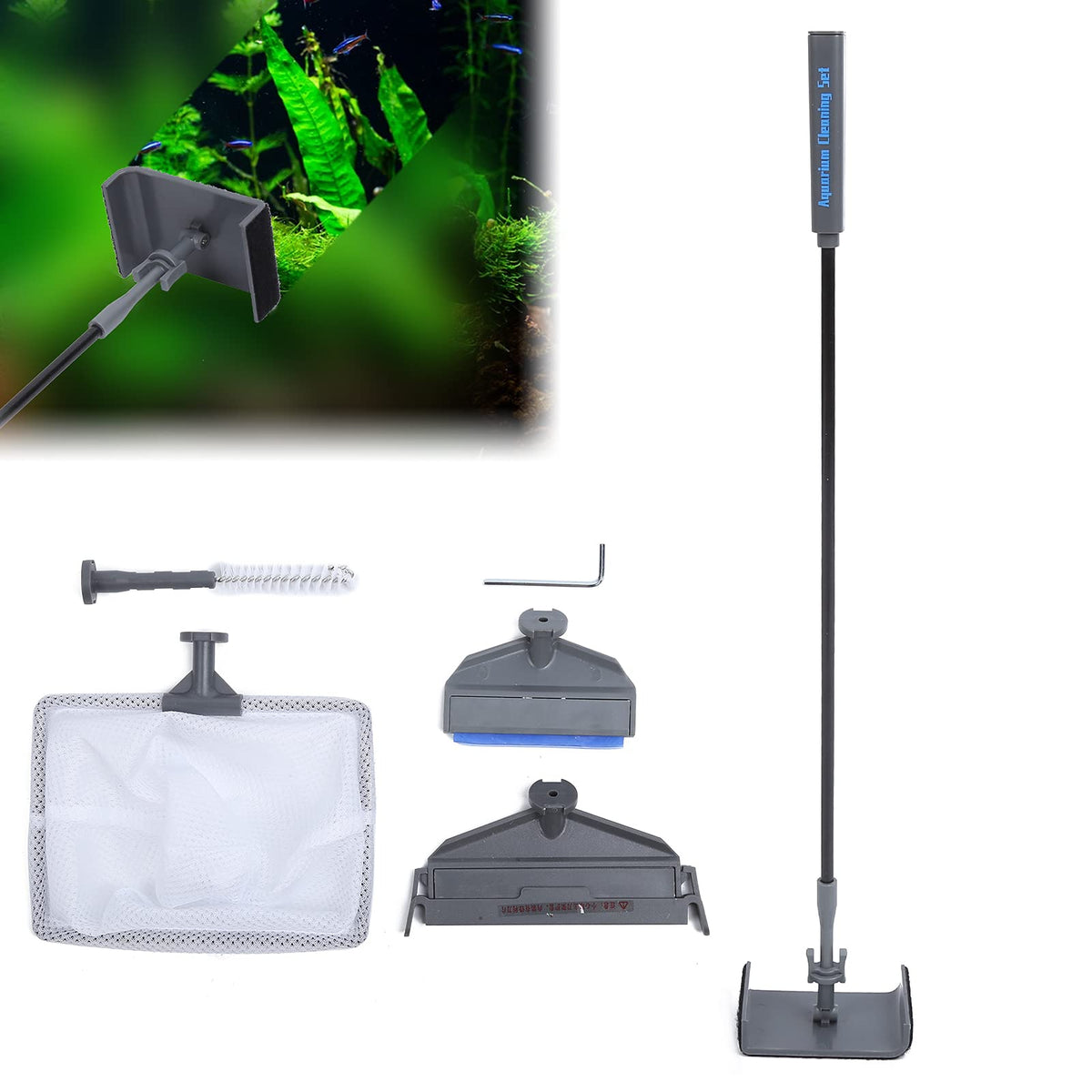5 in 1 Aquarium Cleaning Tool Kit with Telescopic Handle X6051