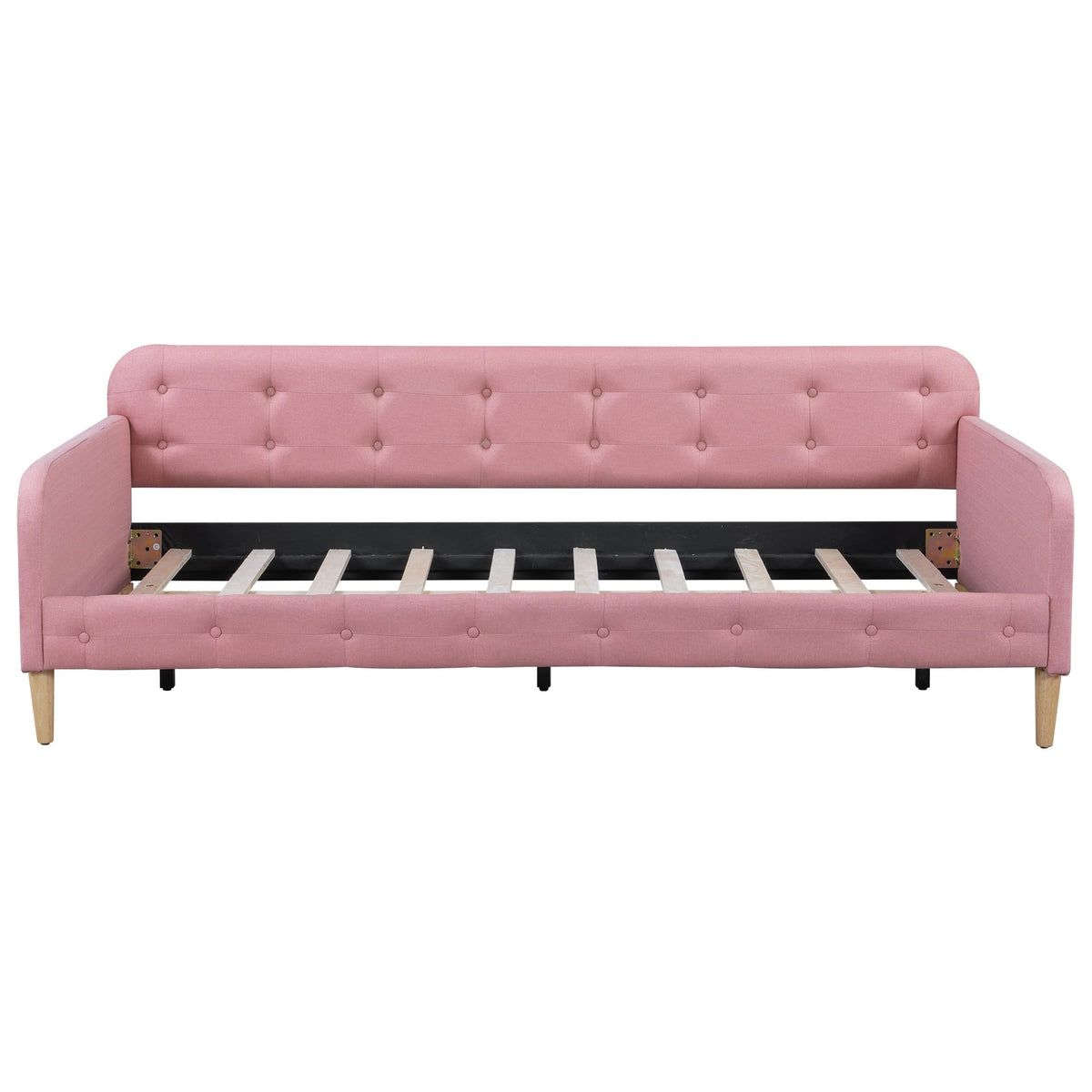 Twin Linen Upholstered Daybed Sofa Bed with Button Tufted Design H821509