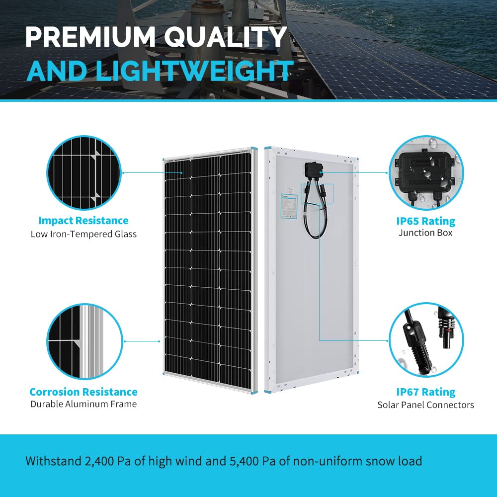 200W 12V N-Type RV Solar Panel Kit with 30A Controller A31372