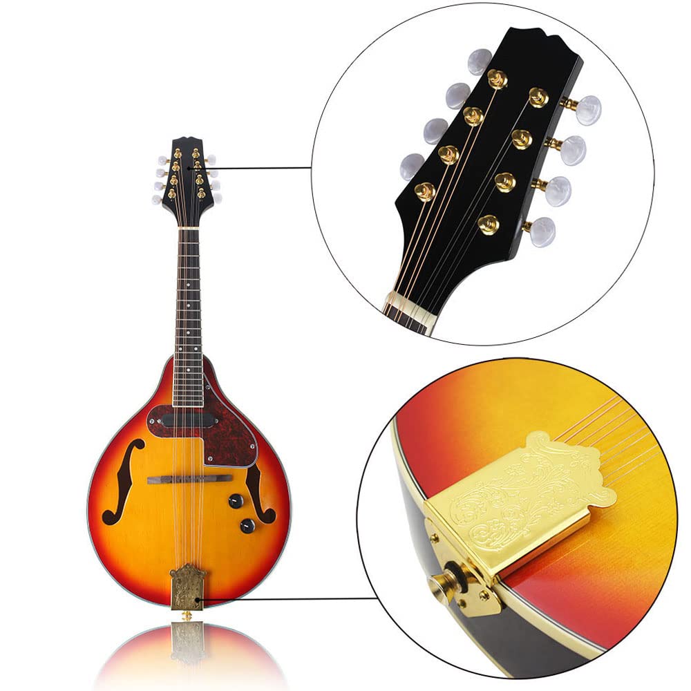 8 Strings Electric Mandolin with Cable and Cleaning Cloth E9268