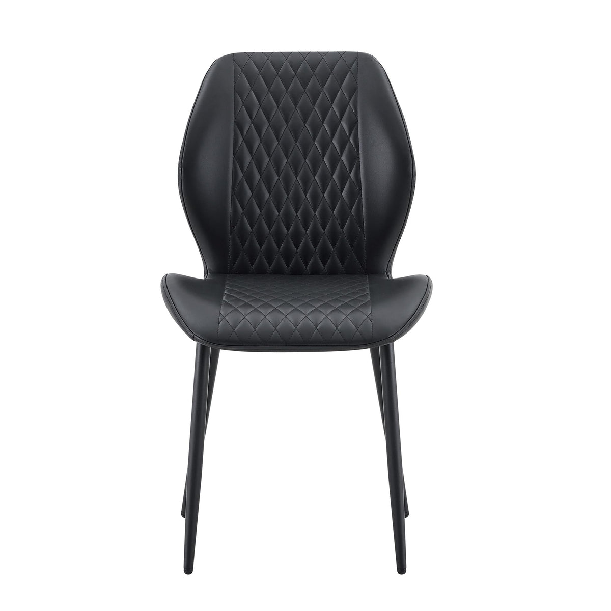 Set of 4 Black Upholstered Dining Chairs B356