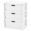 Wide 3-Drawer Plastic Storage Tower with Removable Bins I713