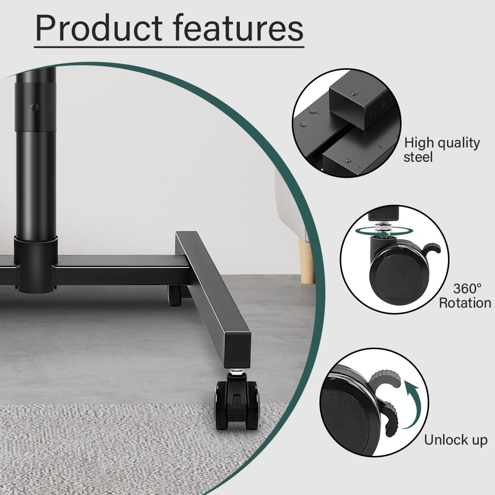 Rolling TV Stand with Wheels for 32-55Inch Screens up to 55lbs Black E93762