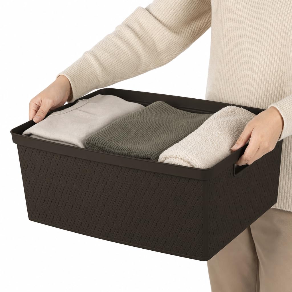 Brown 4 Drawer Plastic Storage Tower V64502