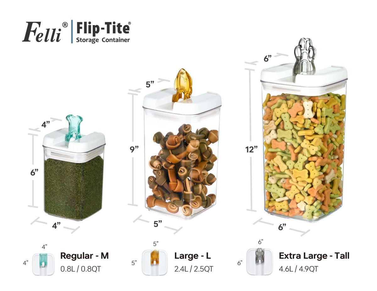 Airtight Pet Food Container with Flip Top Handles D10767