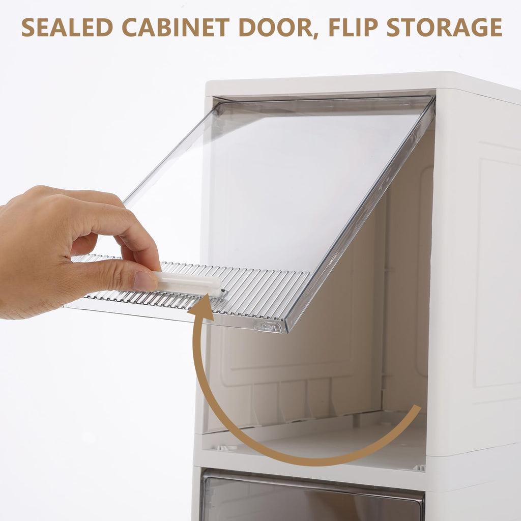 Narrow 3 Tier Bathroom Storage Cabinet with Wheels W8264