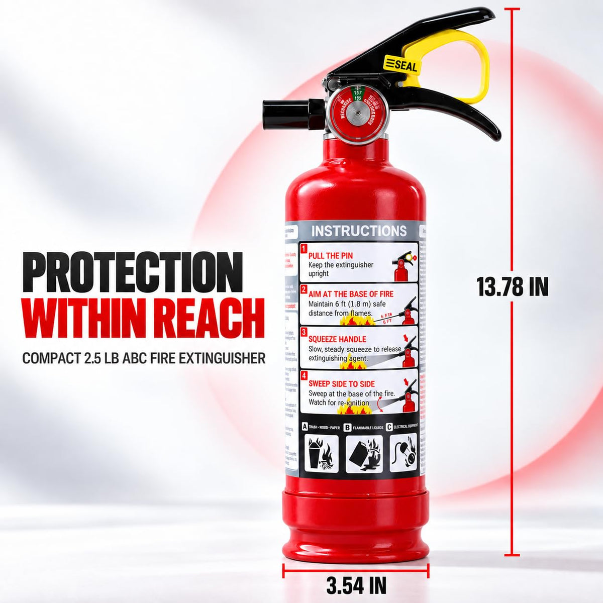 2.5 lb ABC Dry Chemical Fire Extinguishers 6-Pack S97043
