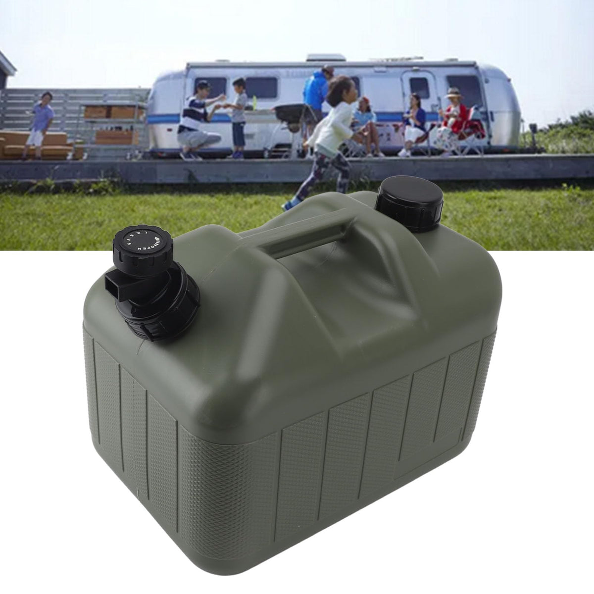 10L Green Camping Water Container with Faucet Y6443