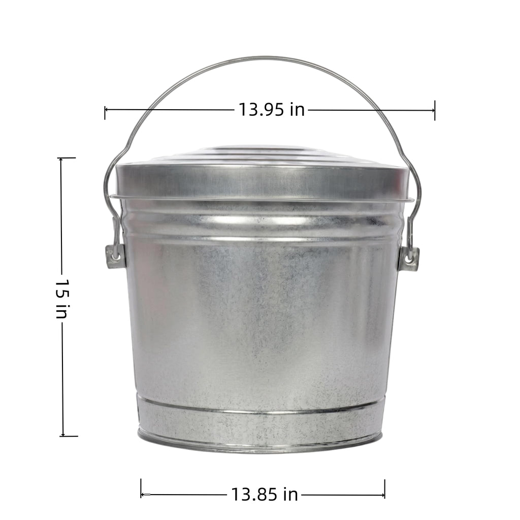 6 Gallon Galvanized Steel Locking Lid Storage Can R221863