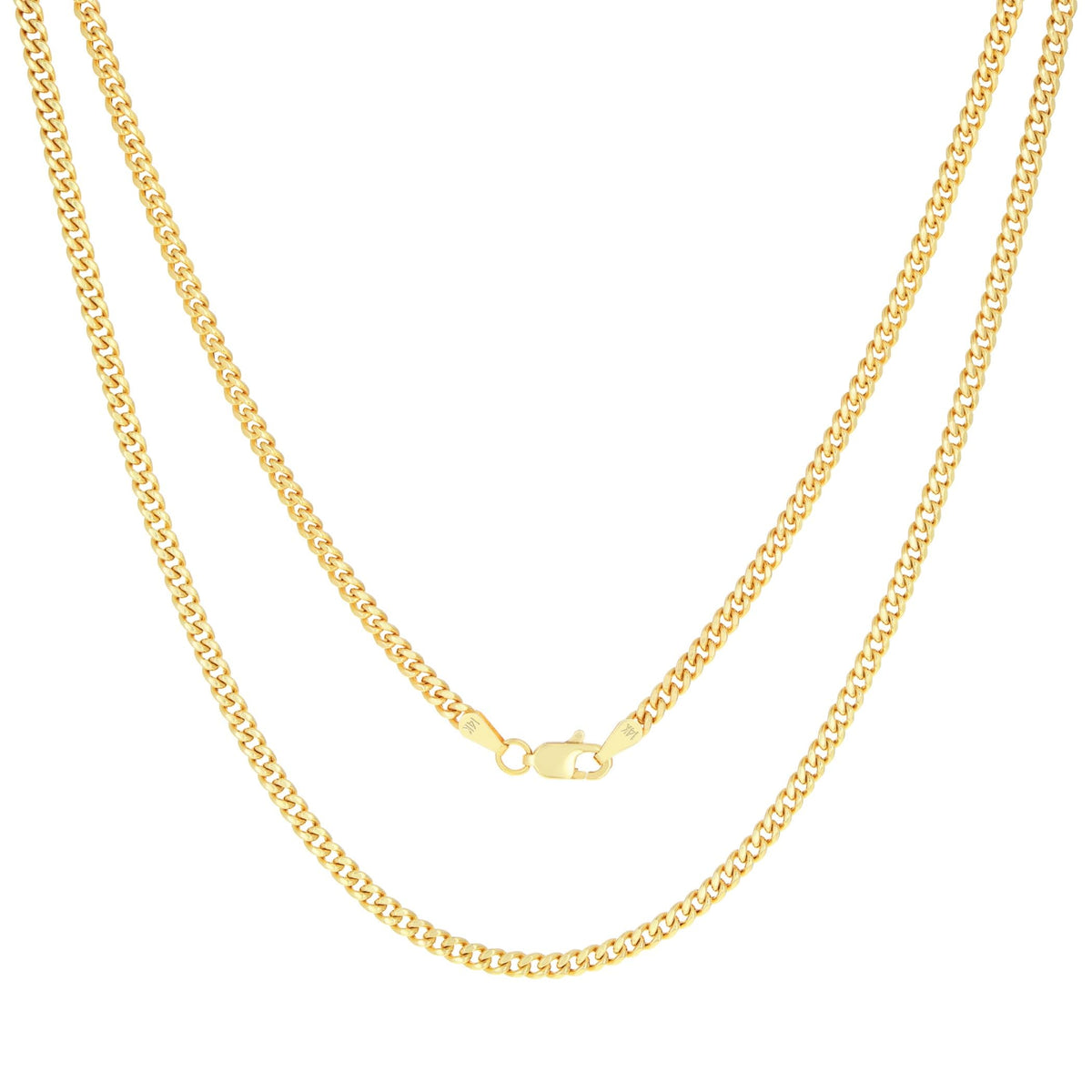 14k Yellow Gold Cuban Chain Necklace P111133