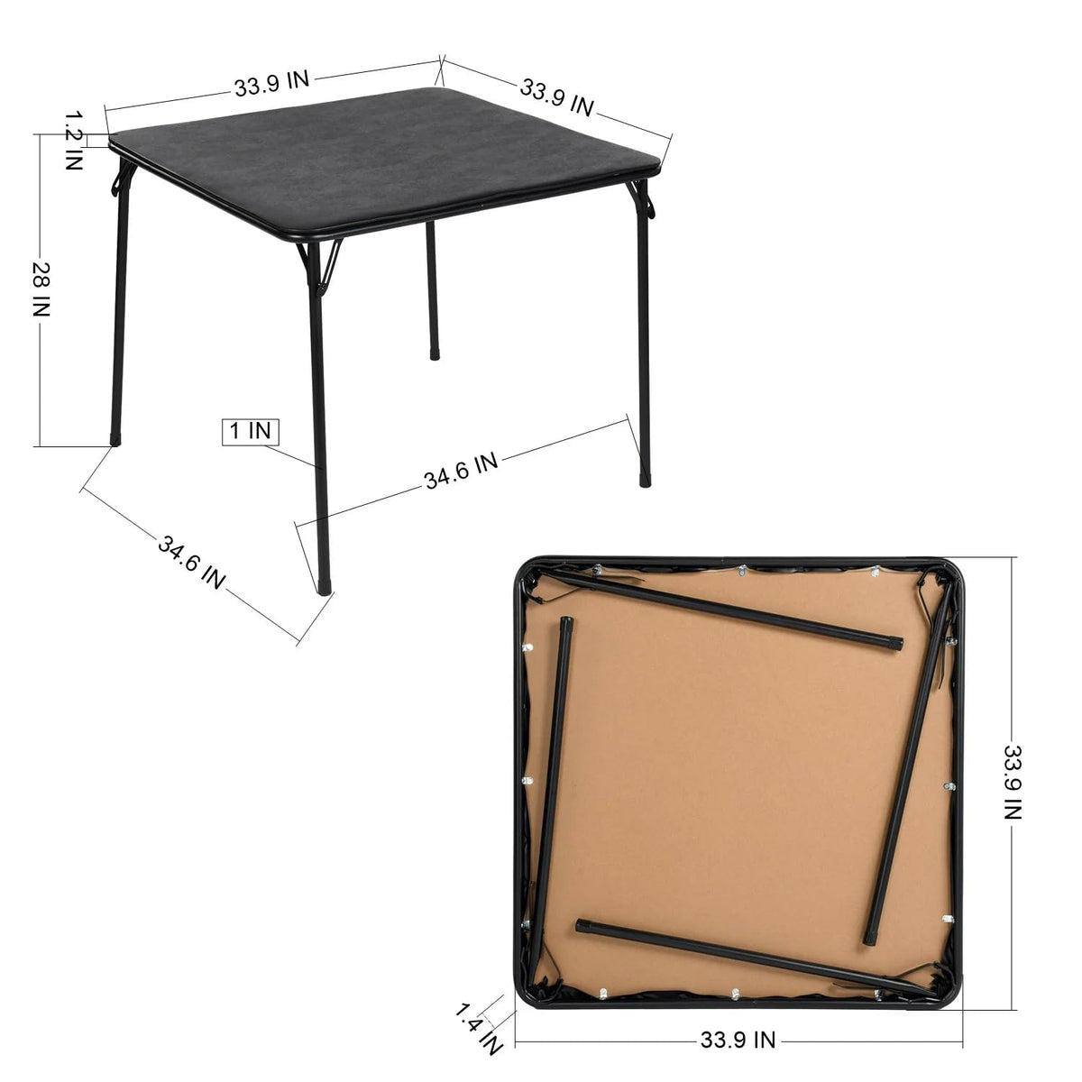 Black Folding Card Table G63425