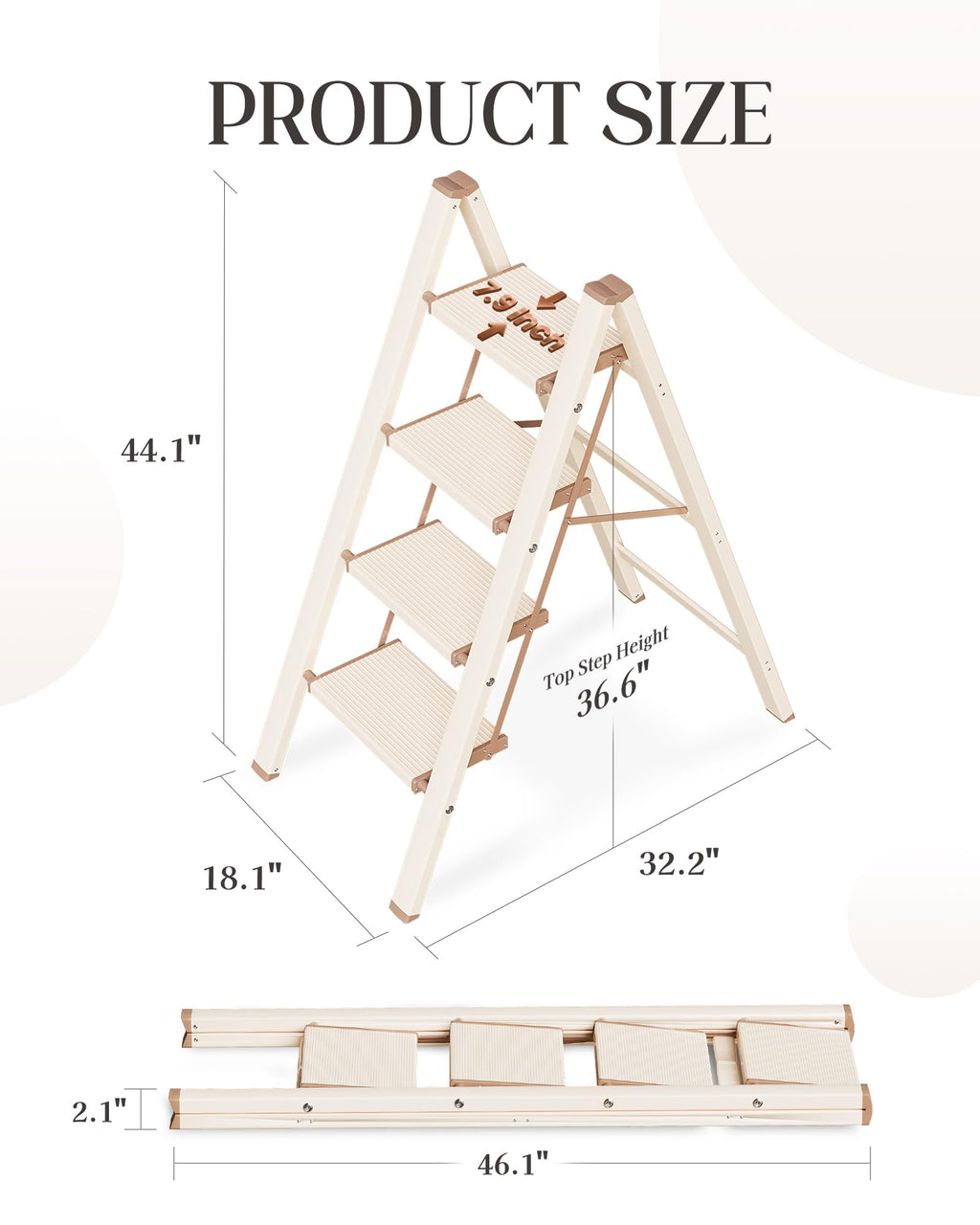 4 Step Ladder with Anti-Slip Wide Pedal G286