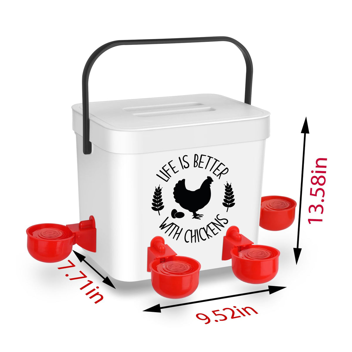 Chicken Waterer with 4 Water Cups 2 Gallon W34557