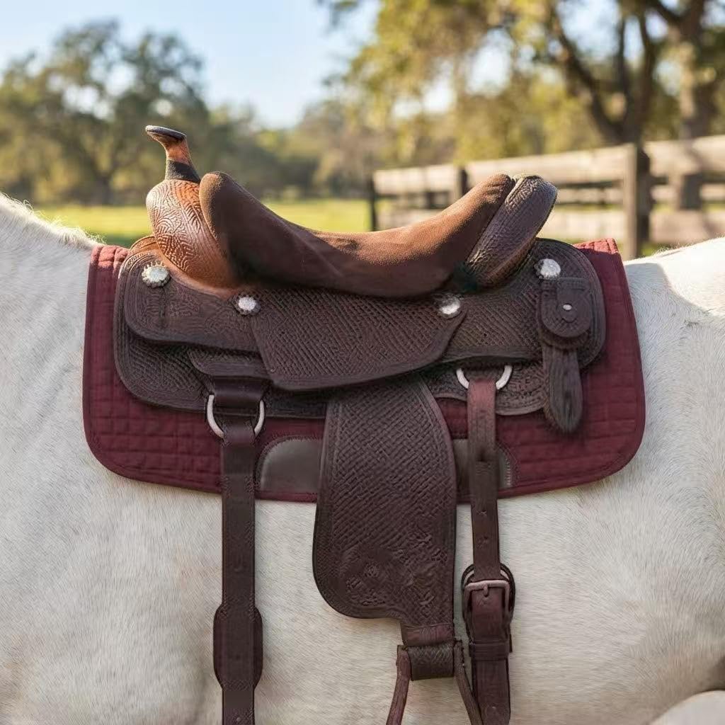 Brown Short Plush Horse Saddle Seat Cushion V7294