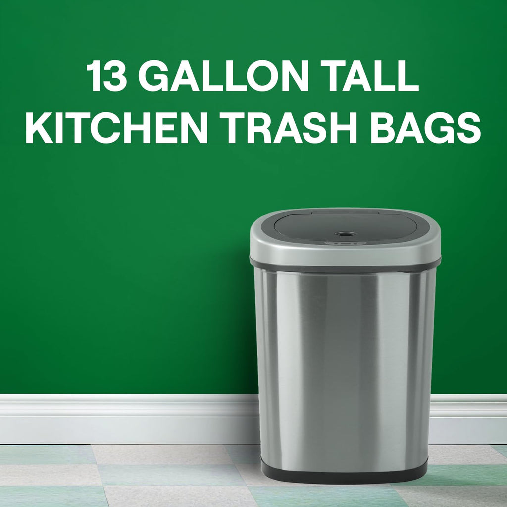 13 Gallon Drawstring Tall Kitchen Trash Bags D889