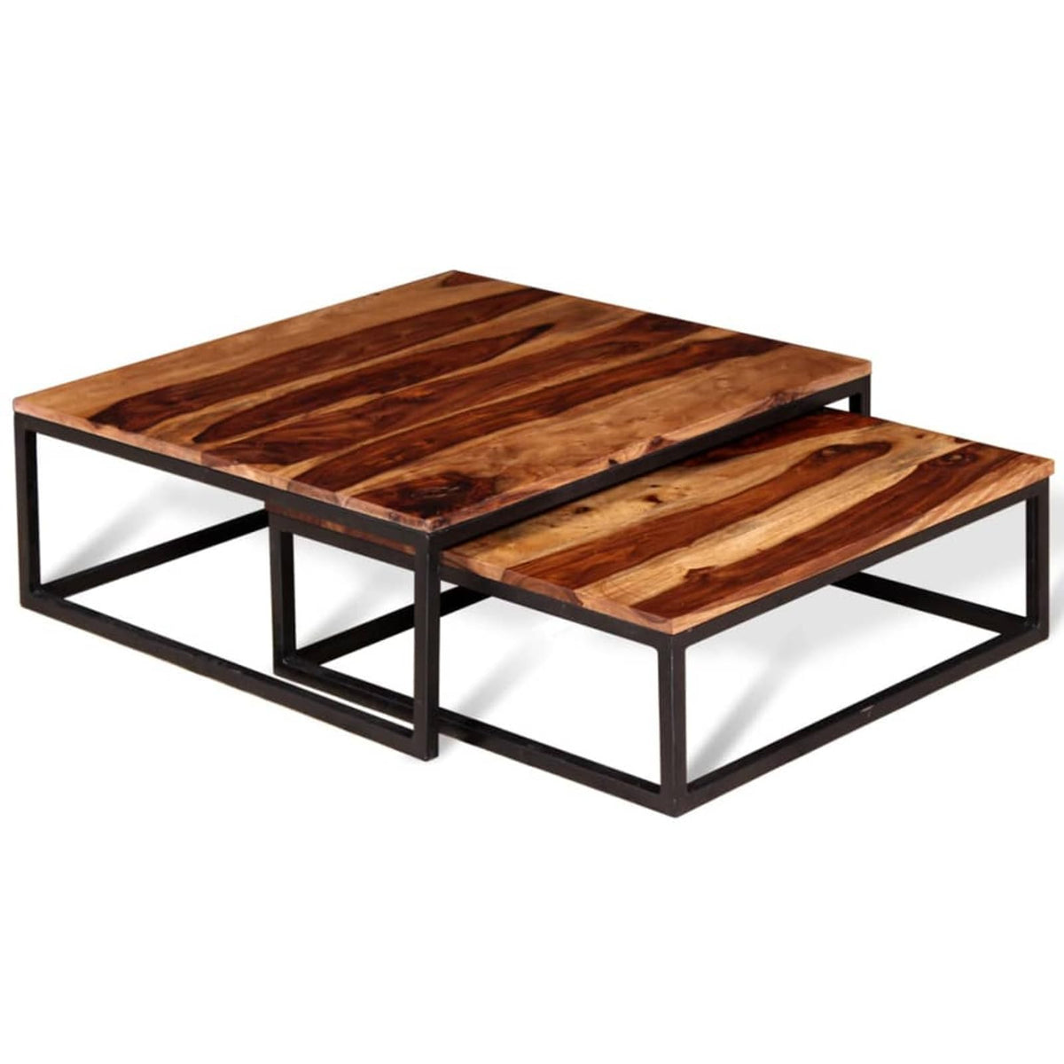 Two Piece Nesting Coffee Table Solid Sheesham Wood W802