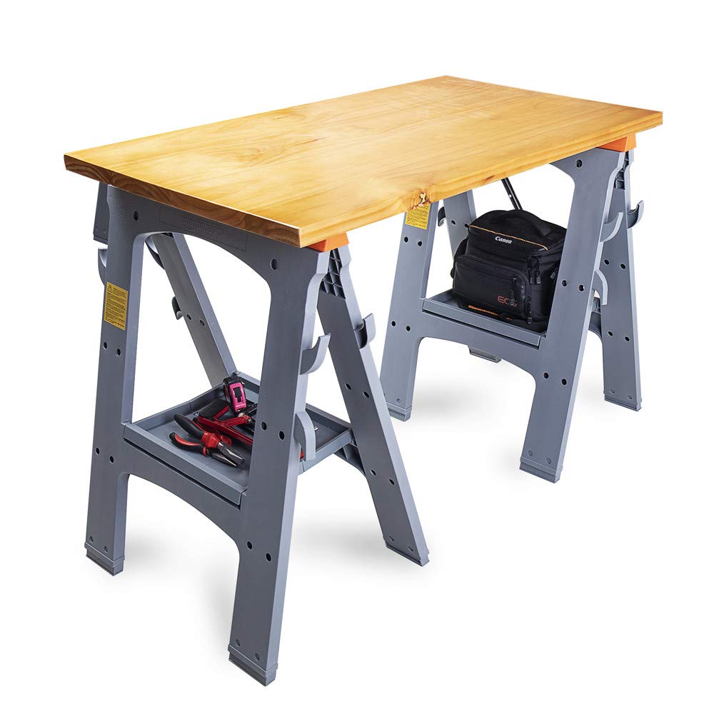 Rectangular Folding Sawhorse, 900 Pound Capacity, Set of 2 S538