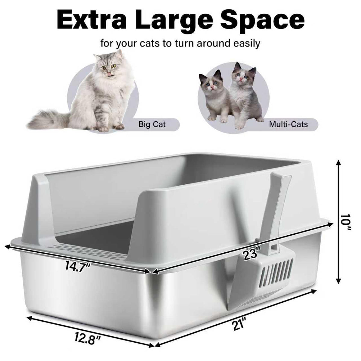 Stainless Steel XL Litter Box with Lid Z532821