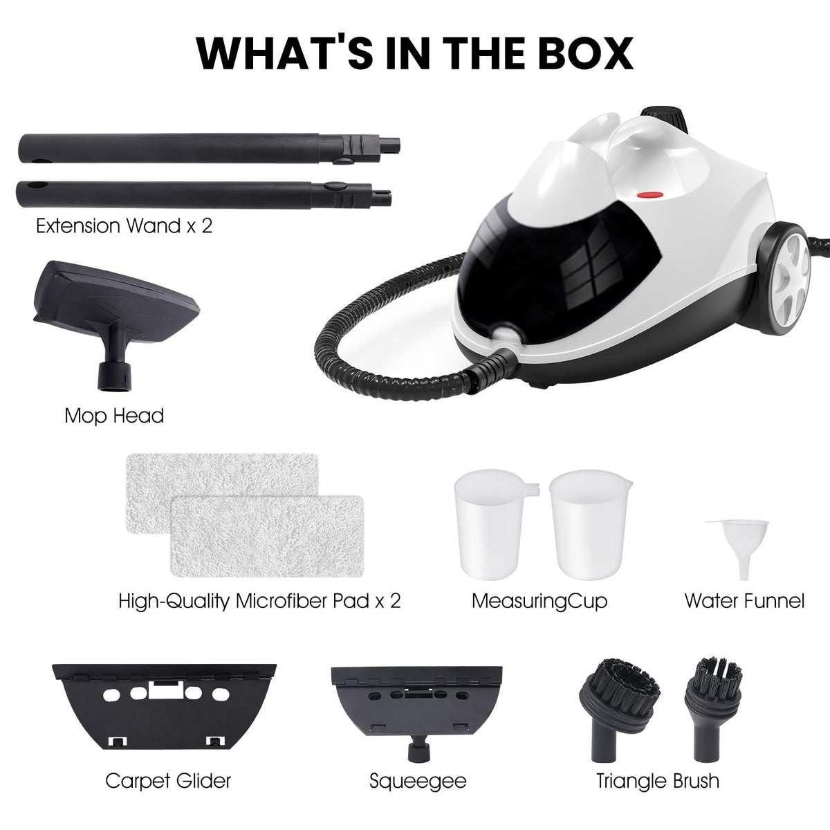1.5L 6-in-1 Steam Cleaner with 8 Accessories L28563